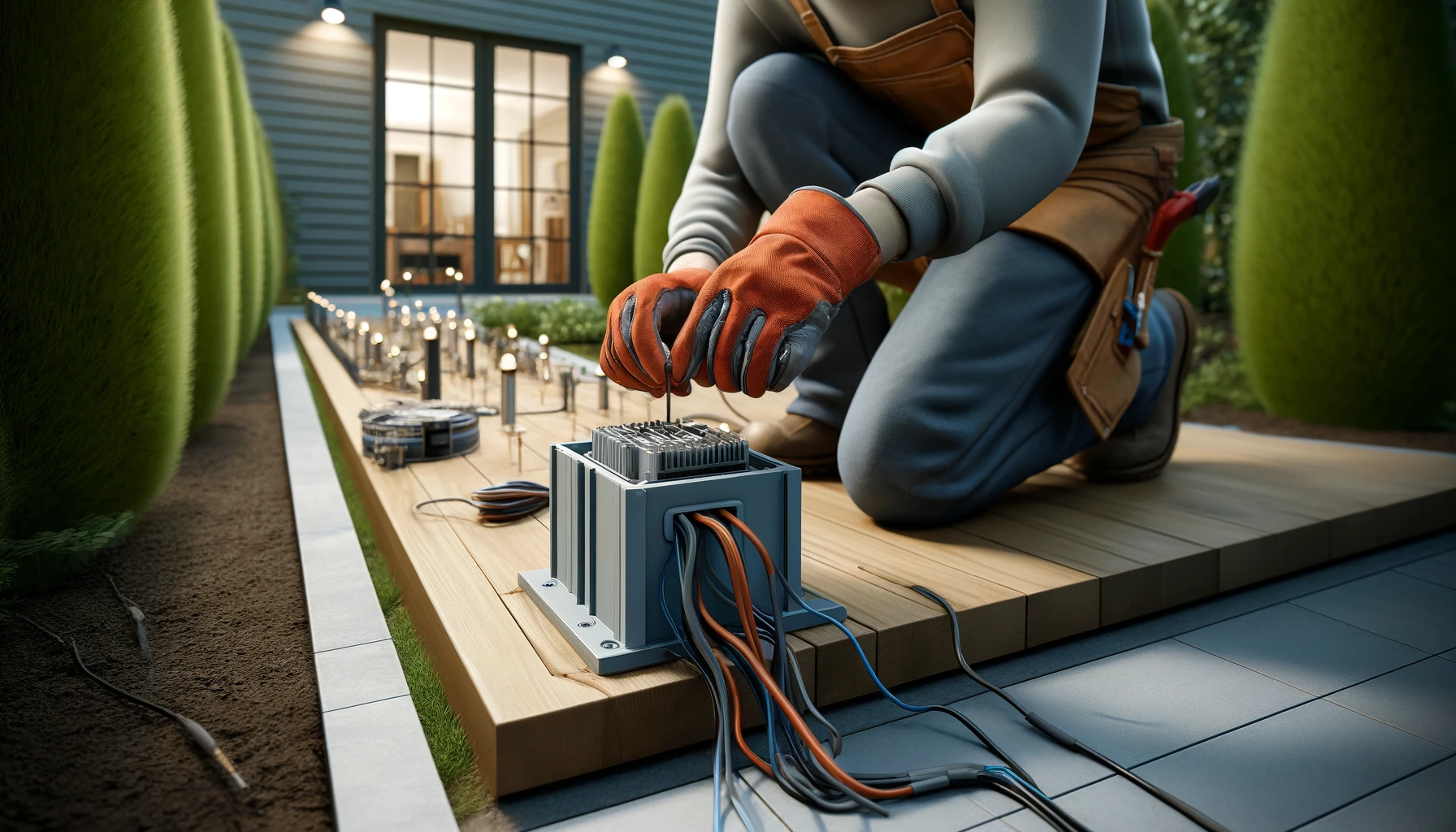 تركيب محولات للحديقة الخارجية. ت